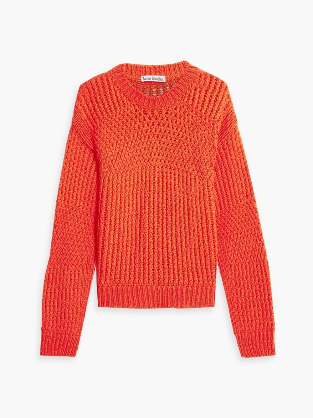 ACNE STUDIOS Crocheted cotton sweater Tomato Red Size: XXS Original Price $500